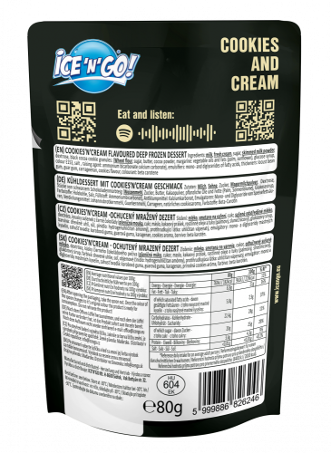 NOVINKA - Kuličková zmrzlina ICE'N'GO! Cookies'n'cream 80g